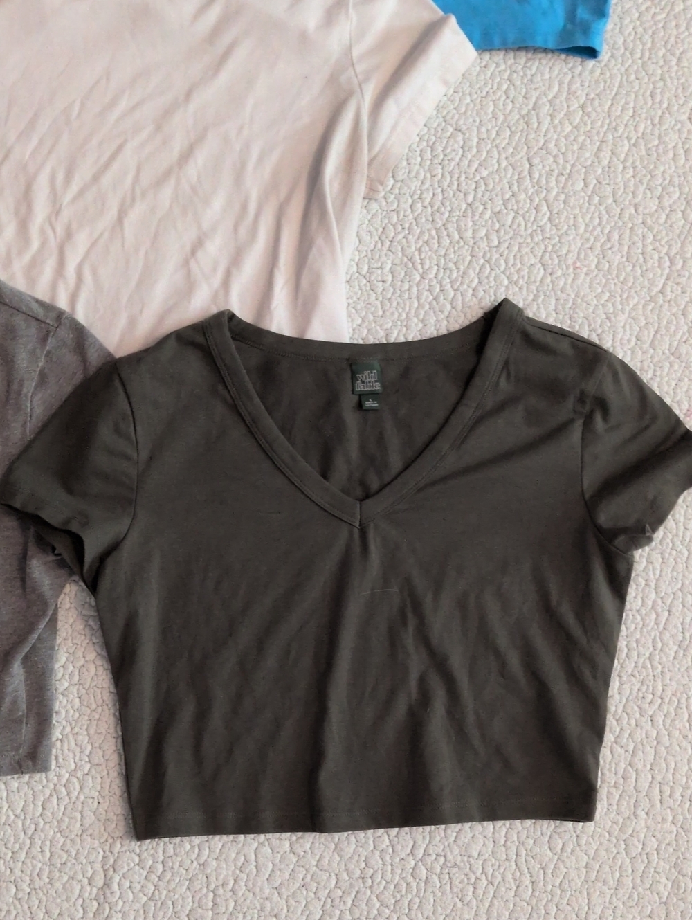Wild Fable Cropped Cotton Blend Boxy Fit Soft Flowy Set Of 5 Tops Minimalist - Picture 2 of 12